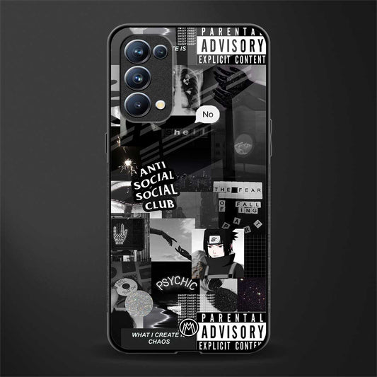 anti social social club dark edition back phone cover | glass case for oppo reno 5