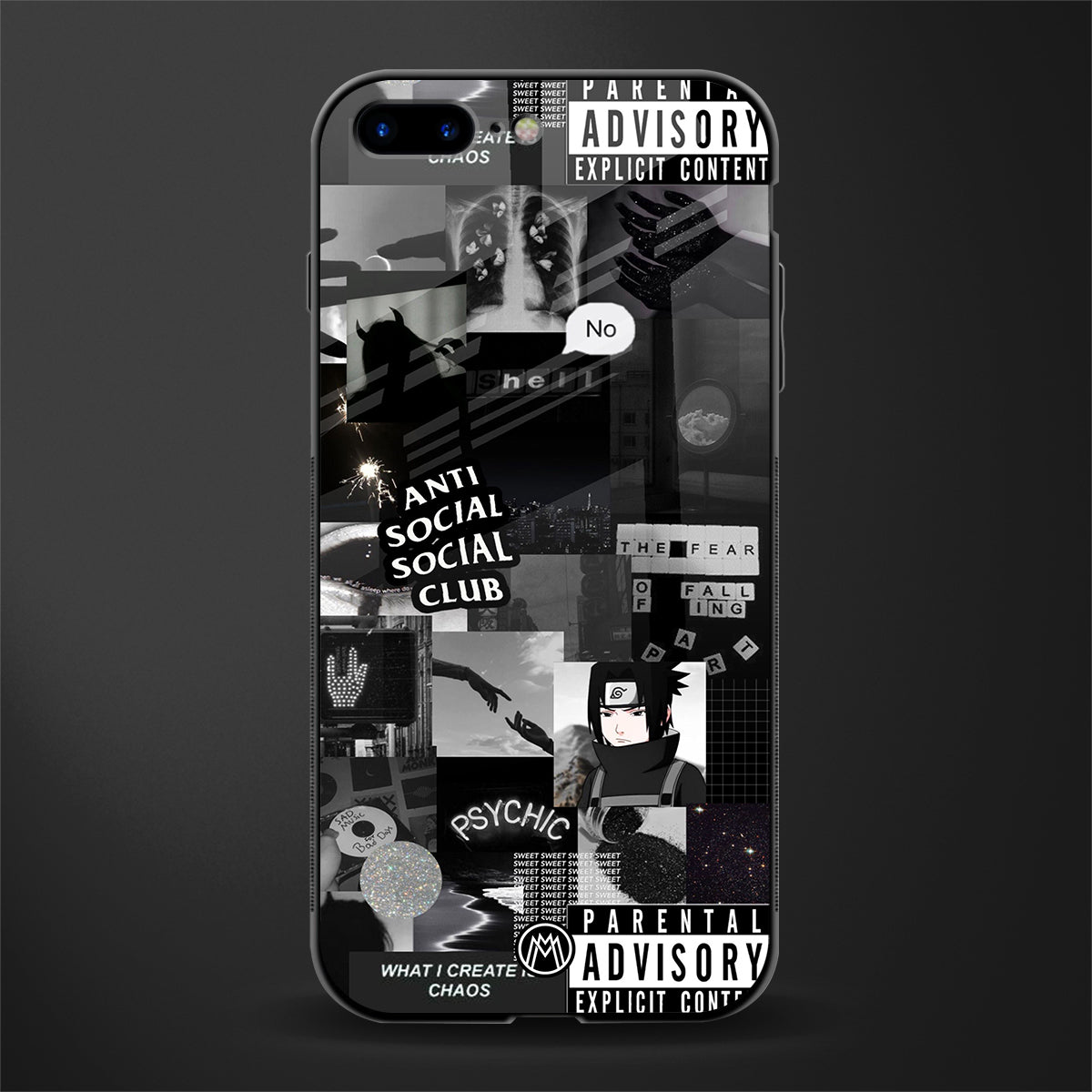 anti social social club dark edition glass case for iphone 7 plus image
