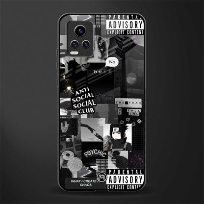anti social social club dark edition back phone cover | glass case for vivo v21e 4g