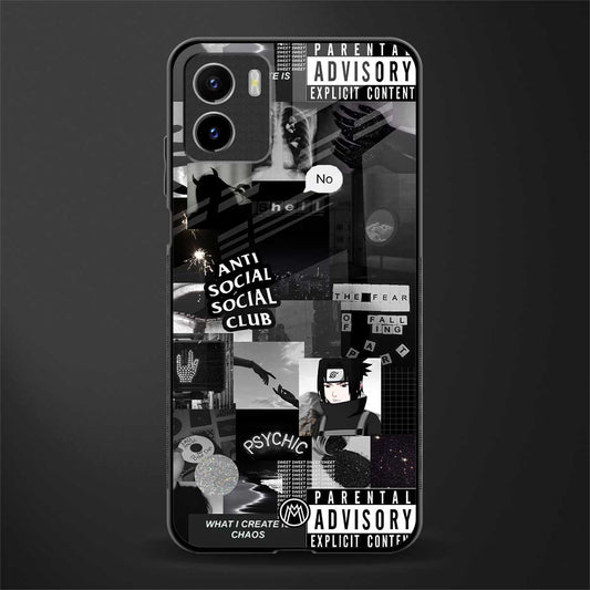 anti social social club dark edition back phone cover | glass case for vivo y72