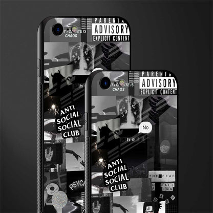 anti social social club dark edition glass case for iphone 7 image-2