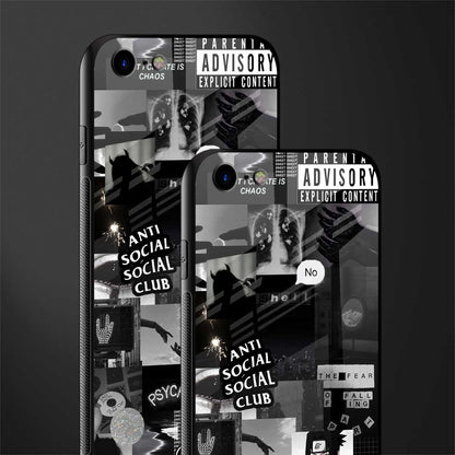 anti social social club dark edition glass case for iphone 8 image-2