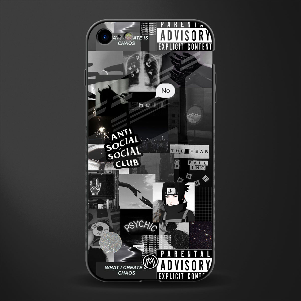 anti social social club dark edition glass case for iphone 8 image
