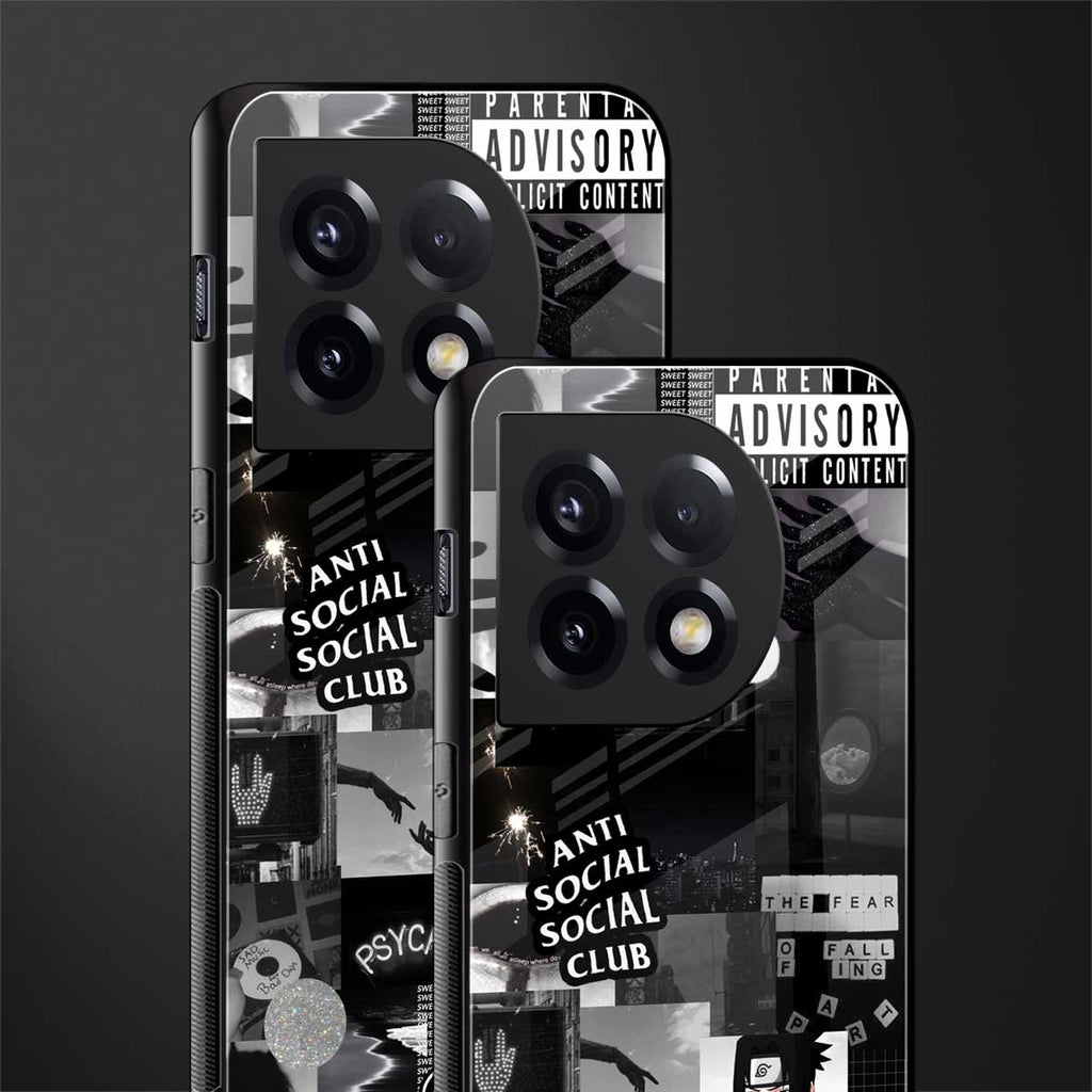 anti social social club dark edition back phone cover | glass case for oneplus 11