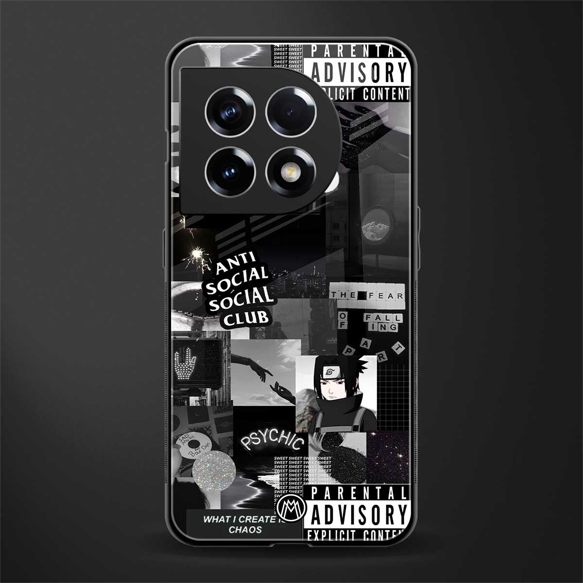 anti social social club dark edition back phone cover | glass case for oneplus 11