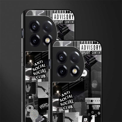 anti social social club dark edition back phone cover | glass case for oneplus 11r