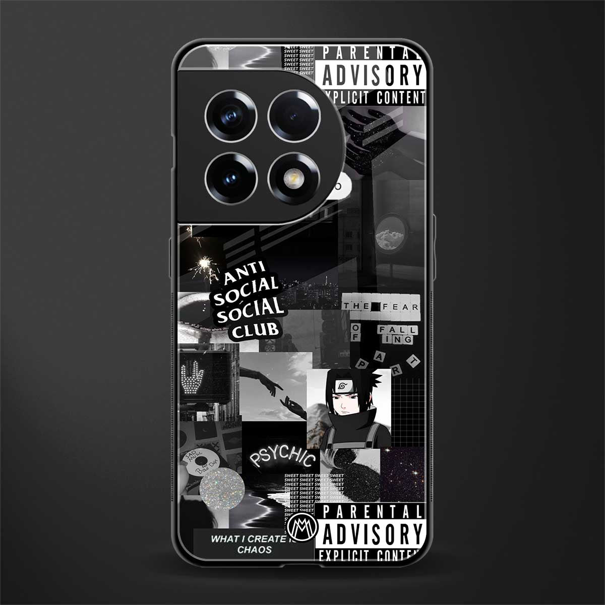 anti social social club dark edition back phone cover | glass case for oneplus 11r