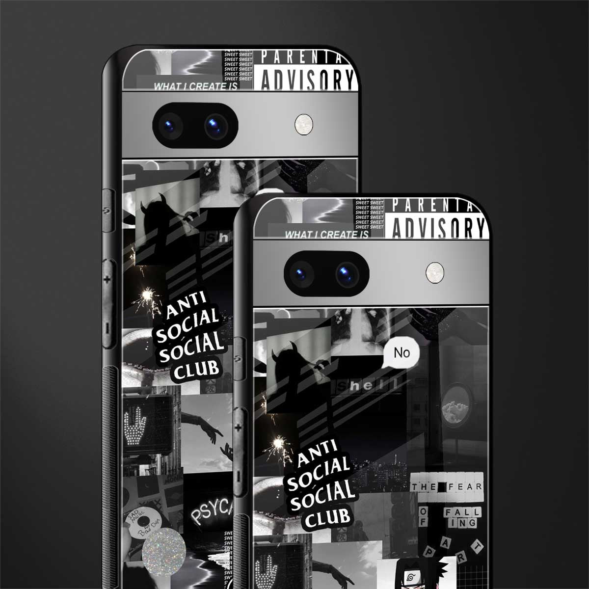 anti social social club dark edition back phone cover | glass case for Google Pixel 7A