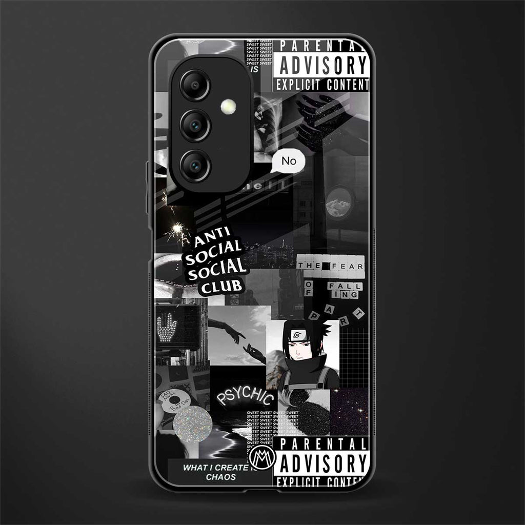 anti social social club dark edition back phone cover | glass case for samsung galaxy a14 5g