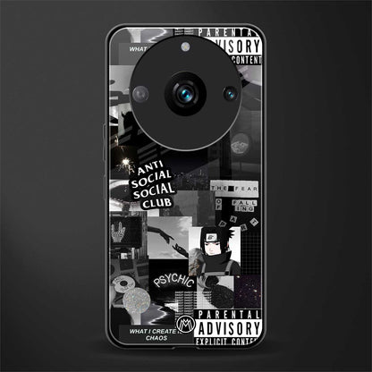 anti social social club dark edition back phone cover | glass case for realme 11 pro 5g