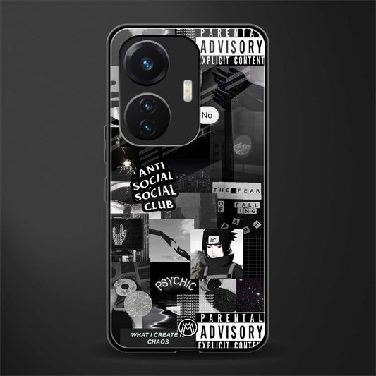 anti social social club dark edition back phone cover | glass case for vivo t1 44w 4g