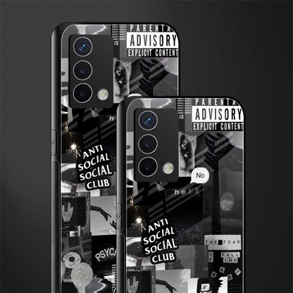 anti social social club dark edition back phone cover | glass case for oppo a74 4g