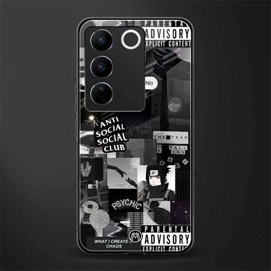 anti social social club dark edition back phone cover | glass case for vivo v27 pro 5g