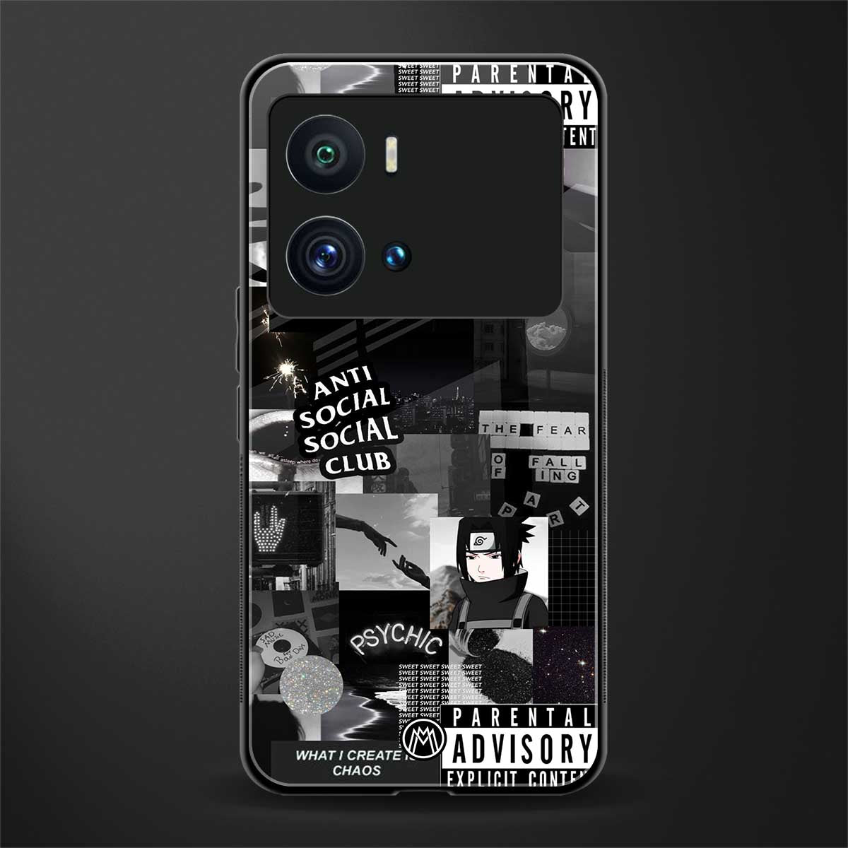 anti social social club dark edition back phone cover | glass case for iQOO 9 Pro