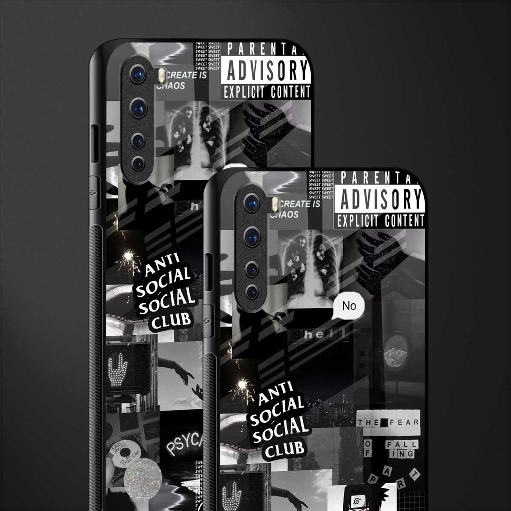 anti social social club dark edition glass case for oneplus nord ac2001 image-2
