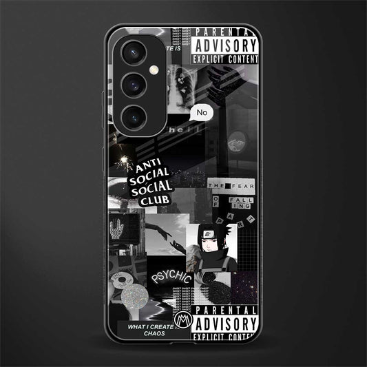 anti social social club dark edition back phone cover | glass case for samsung galaxy s23 fe 5g