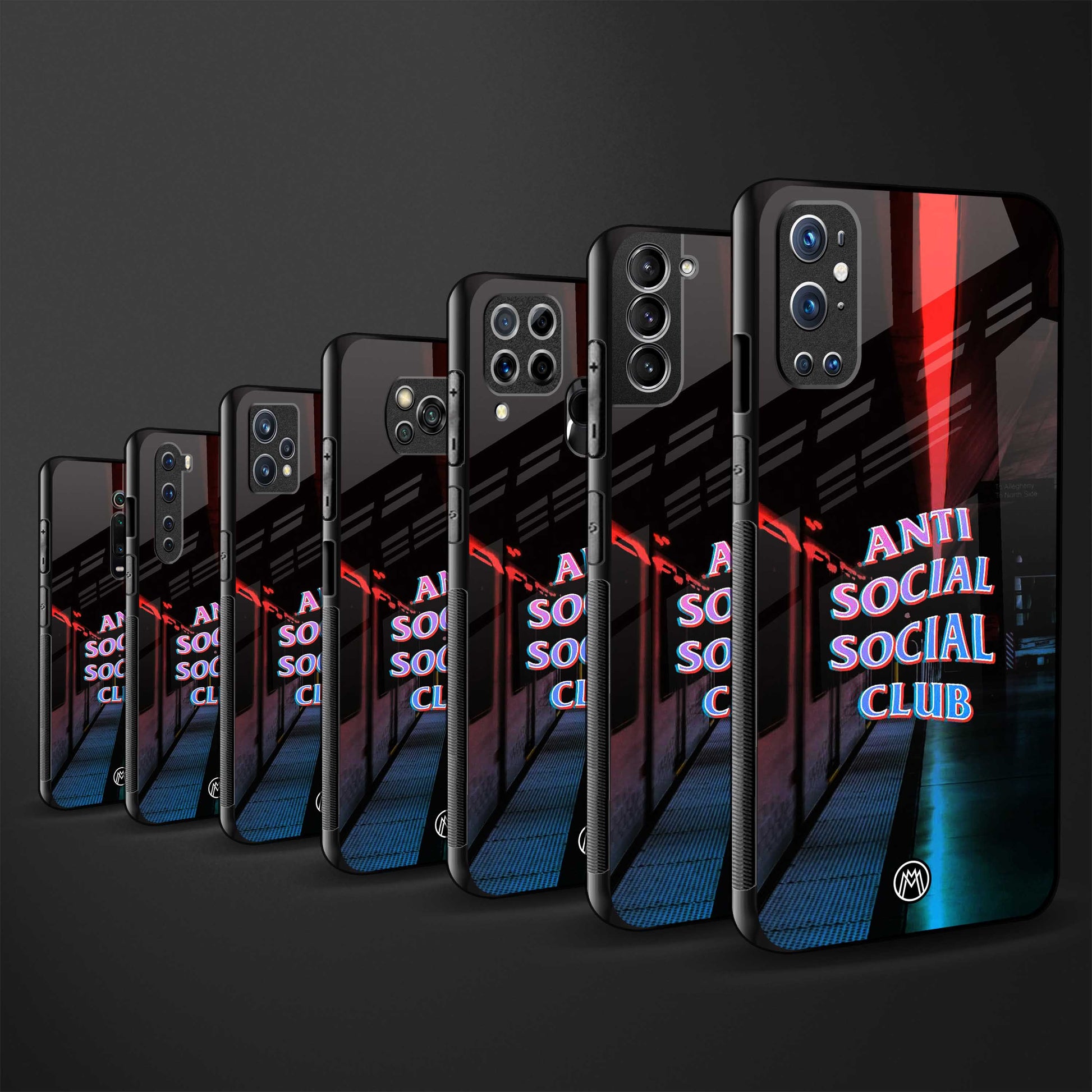 anti social social club back phone cover | glass case for vivo y35 4g