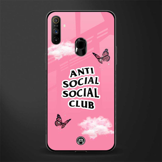 anti social social club pink edition glass case for realme narzo 20a image