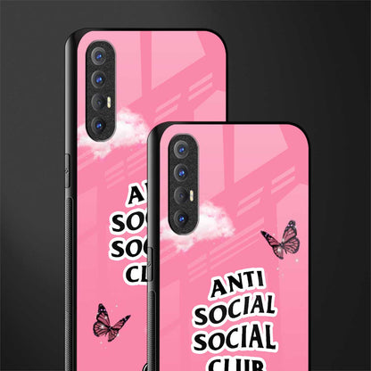 anti social social club pink edition glass case for oppo reno 3 pro image-2