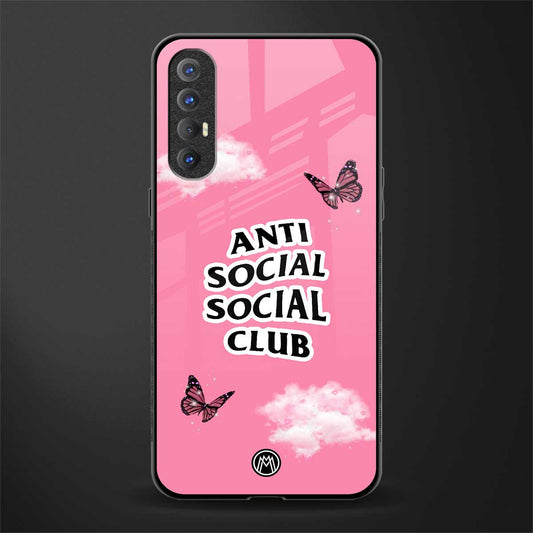 anti social social club pink edition glass case for oppo reno 3 pro image
