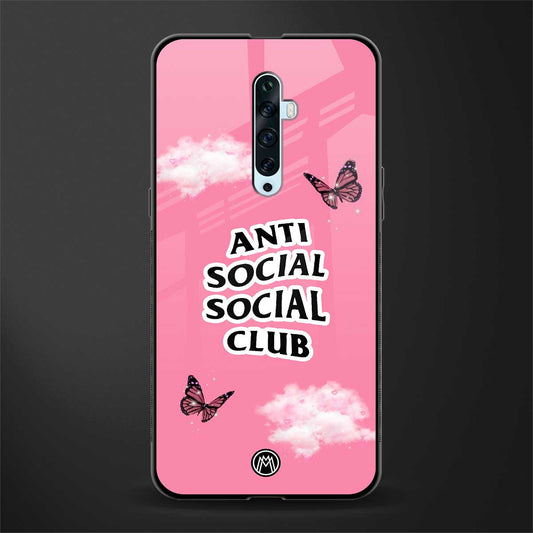 anti social social club pink edition glass case for oppo reno 2z image