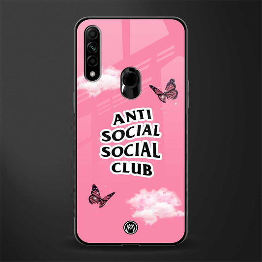 anti social social club pink edition glass case for oppo a31 image