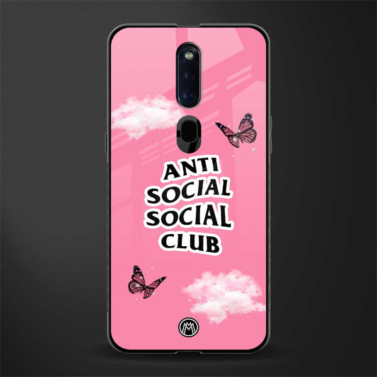 anti social social club pink edition glass case for oppo f11 pro image