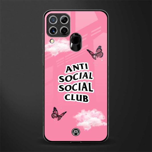 anti social social club pink edition glass case for realme c15 image