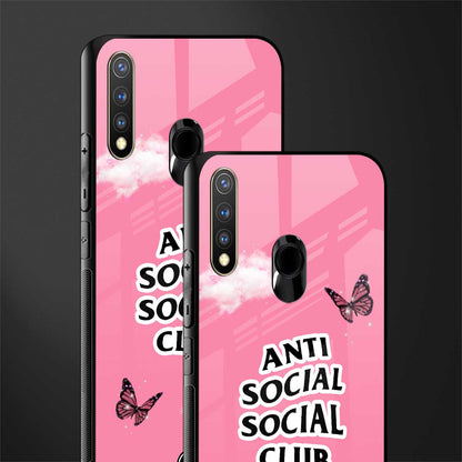 anti social social club pink edition glass case for vivo y19 image-2