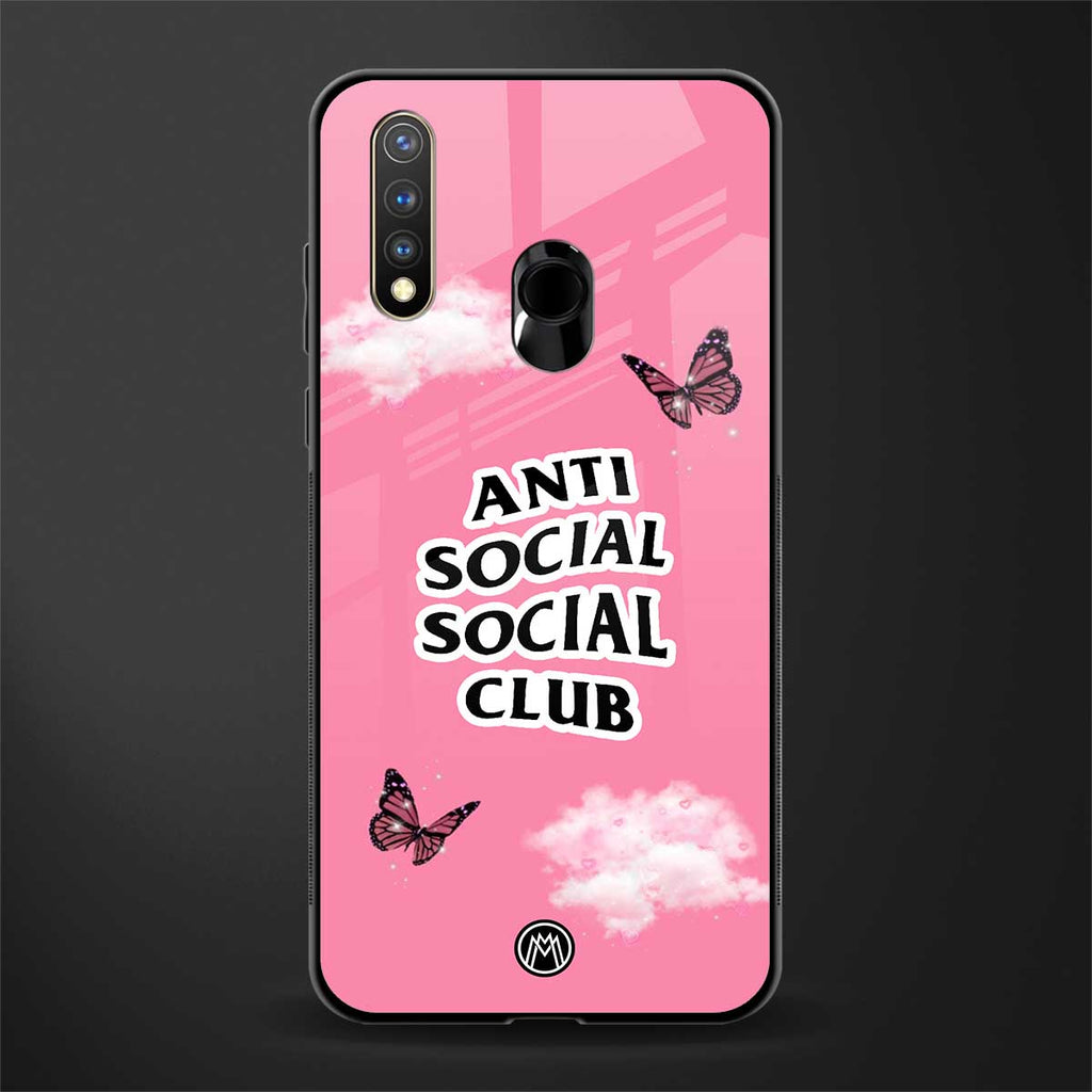 anti social social club pink edition glass case for vivo u20 image