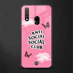 anti social social club pink edition glass case for vivo u20 image