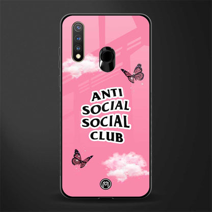 anti social social club pink edition glass case for vivo y19 image