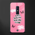 anti social social club pink edition glass case for vivo v17 pro image