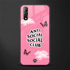 anti social social club pink edition glass case for vivo z1x image