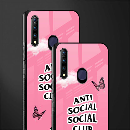 anti social social club pink edition glass case for vivo z1 pro image-2