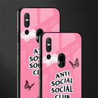 anti social social club pink edition glass case for vivo v15 image-2