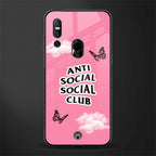 anti social social club pink edition glass case for vivo v15 image