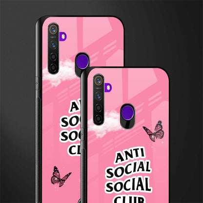 anti social social club pink edition glass case for realme 5 image-2