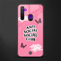 anti social social club pink edition glass case for realme 5i image