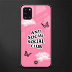 anti social social club pink edition glass case for samsung galaxy a31 image