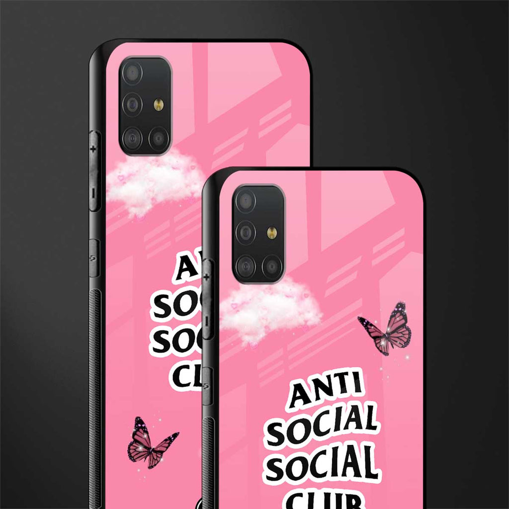 anti social social club pink edition glass case for samsung galaxy a51 image-2