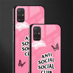 anti social social club pink edition glass case for samsung galaxy a51 image-2