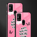 anti social social club pink edition glass case for samsung galaxy f41 image-2