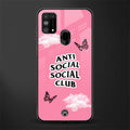 anti social social club pink edition glass case for samsung galaxy m31 prime edition image