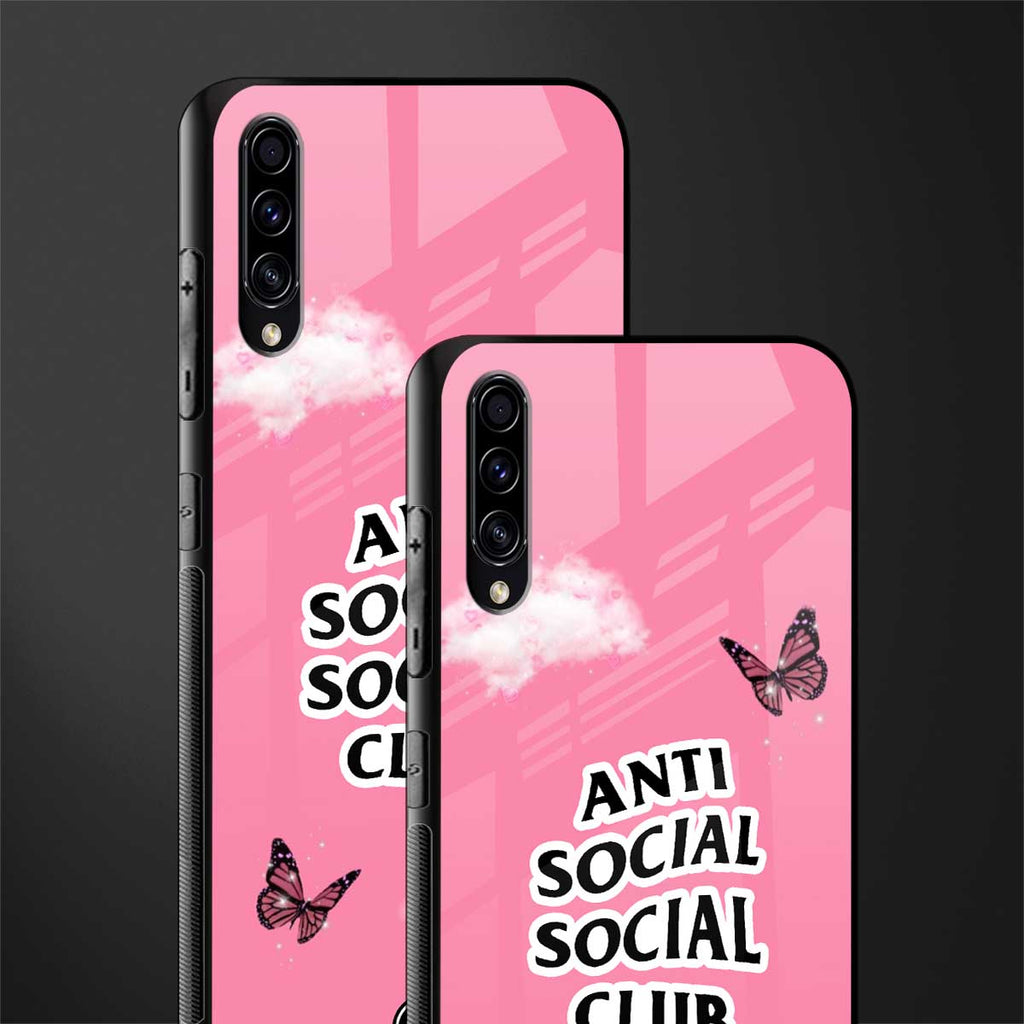 anti social social club pink edition glass case for samsung galaxy a50s image-2