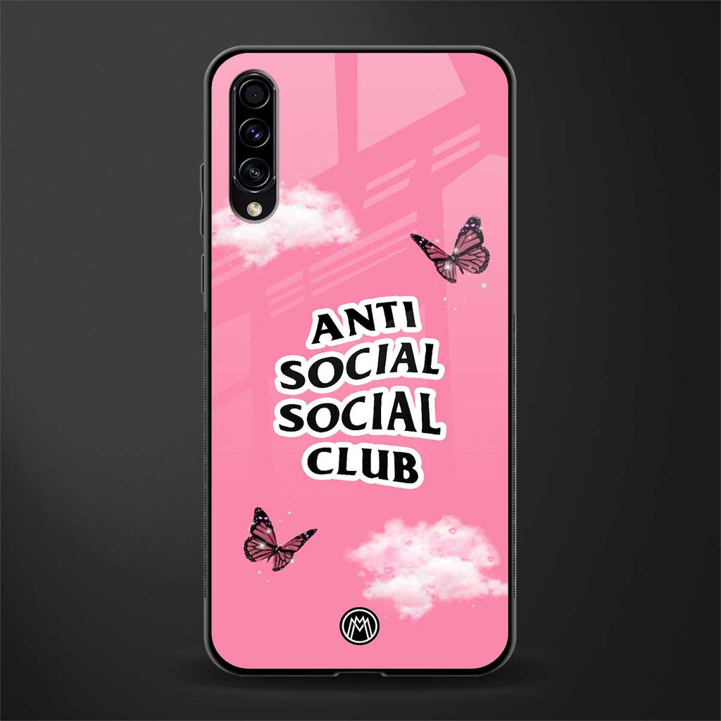 anti social social club pink edition glass case for samsung galaxy a30s image