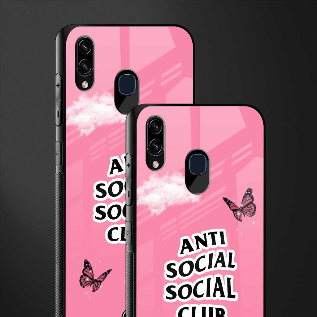 anti social social club pink edition glass case for samsung galaxy a20 image-2