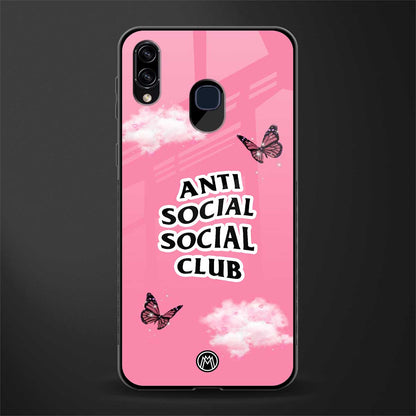 anti social social club pink edition glass case for samsung galaxy a20 image
