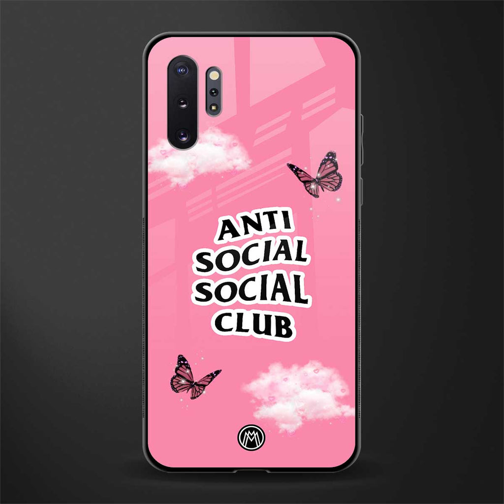anti social social club pink edition glass case for samsung galaxy note 10 plus image