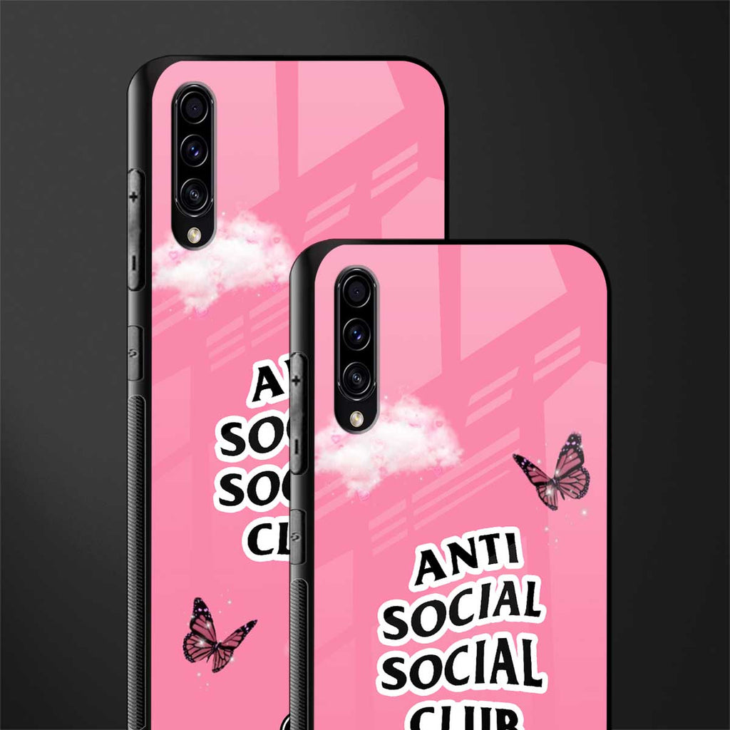 anti social social club pink edition glass case for samsung galaxy a70s image-2
